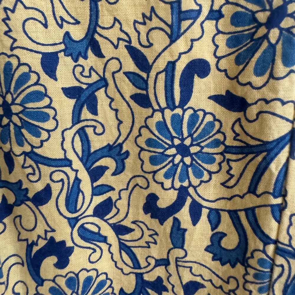 Boho High-Low Yellow and Teal Tiered Sundress - Picture 6 of 10